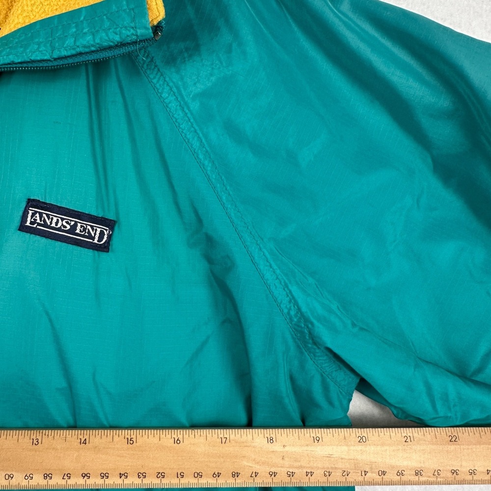 Vintage Lands End Womens M Squall Jacket Retro Teal Blue Made in U.S.A. - Picture 14 of 15
